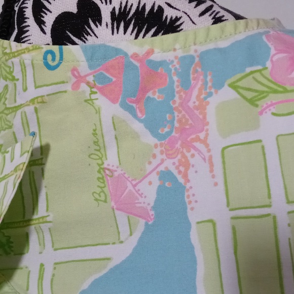 🏝VTG/RARE Lilly Pulitzer🏝 - "Via Lilly" Palm Beach Map Cropped Wrap Top - Picture 8 of 16